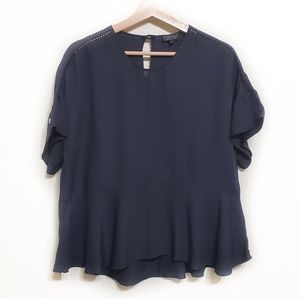 Topshop | Hi Low Textured Blouse